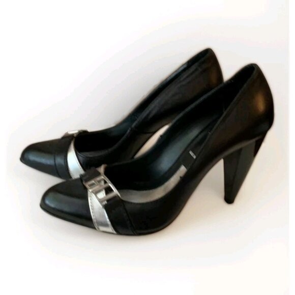 MISS SIXTY GENUINE LEATHER LOGO HEELS SIZE 39 or 8 - Picture 3 of 7